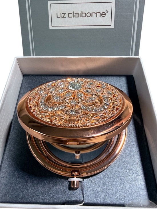 Liz Claiborne Accessories - Liz Claiborne Rose Gold Crystal Embellished Compact Mirror